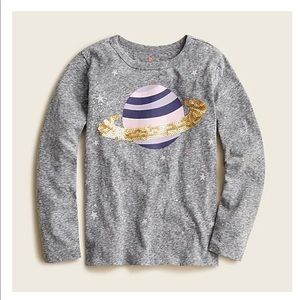J Crew Girls sequin space t-shirt